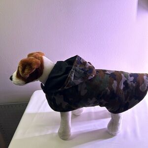 Camouflage Fleece Dog Coat with Hoodie.